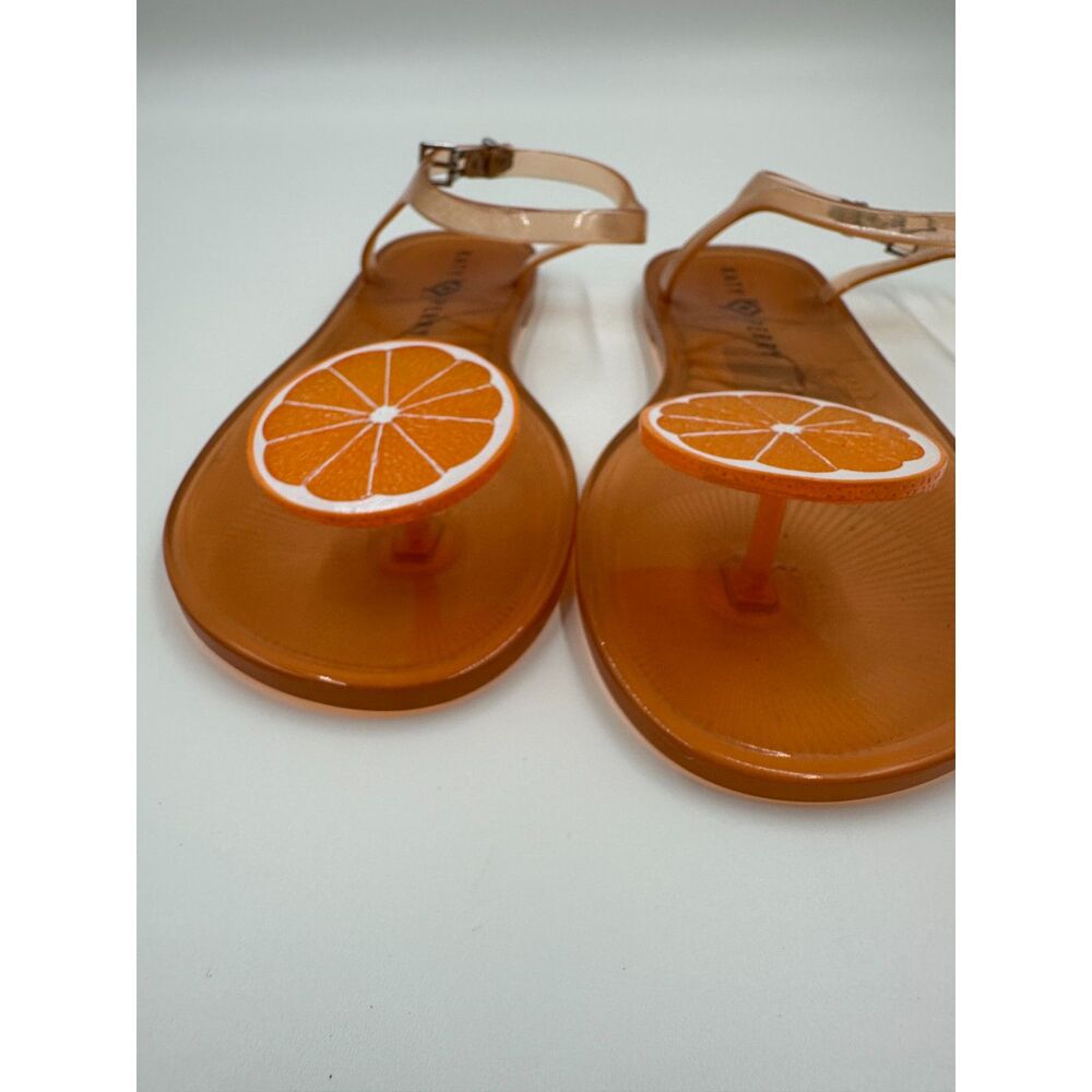 Katy Perry ORANGE Jelly Sandals Sz 8 May Be Scented Sandals w/ Straps EUC/ NWOT - Picture 5 of 9